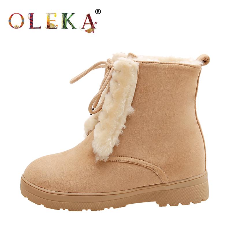 

OLEKA Mid-calf Winter Boots For Women Platform Rome Round Toe Winter Boots Sweet Style Work & Safety New AS753, Black