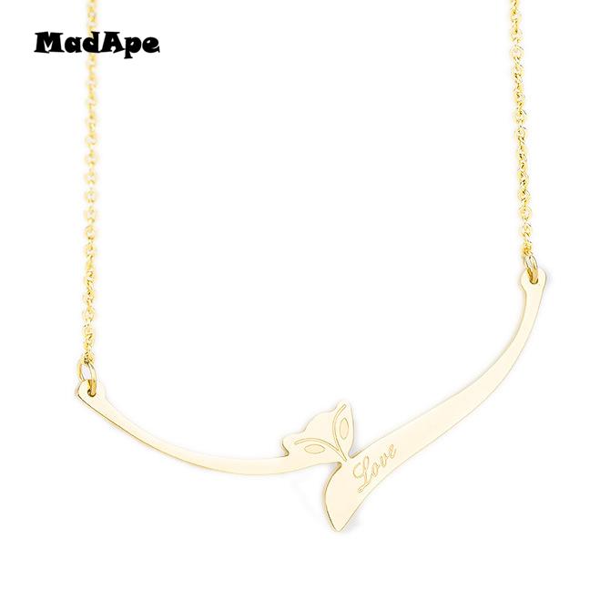 

MadApe 2020 New Arrival Pendant Necklace High Quality Stainless Steel Engraved "LOVE" Necklace For Women Gift Jewelry