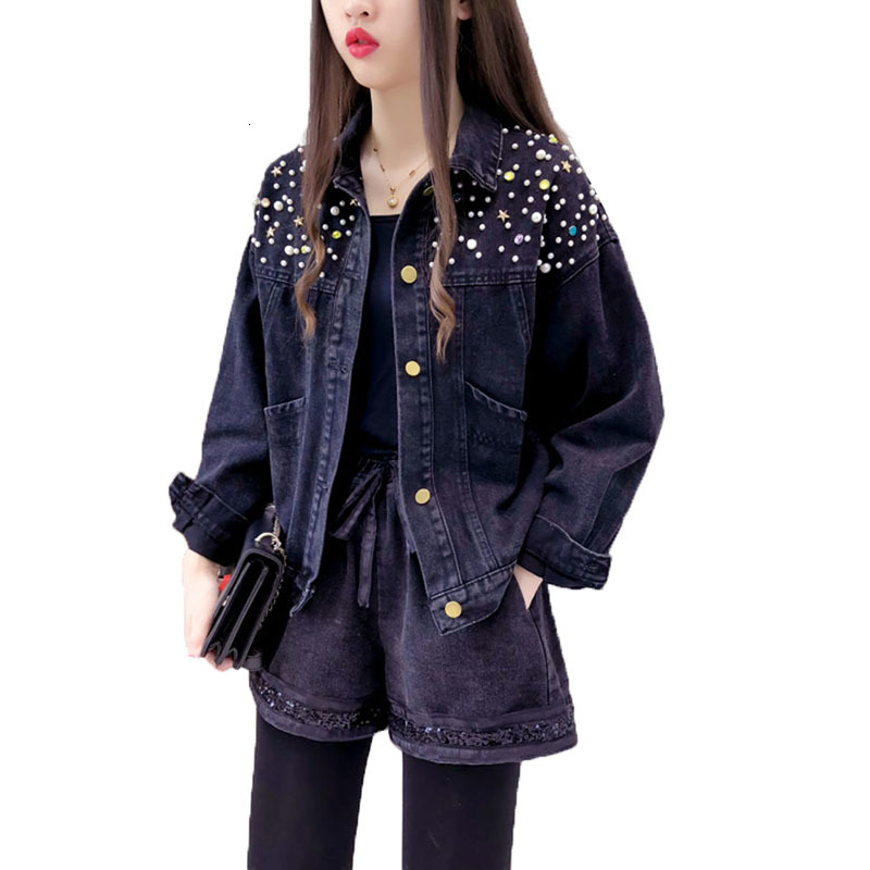 

2021 New Jacket Female Jeans Frizzy Single Girly Breasted Fashion Streetwear Ladies Coat 17E5, Black