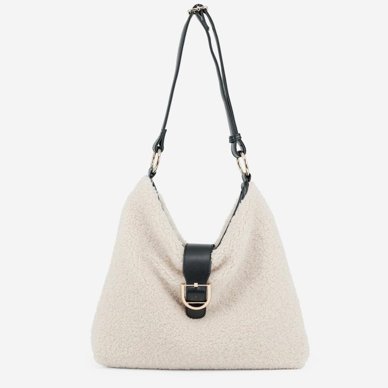 

2020 bags new niche lamb fur portable shoulder bag female dumplings bags messenger bags, Black