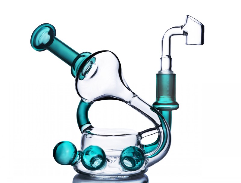 

Klein Recycler Oil Rigs Beaker Bong Smoke Pipe Oil Burner Accessories Thick Glass Water Bongs Chicha Dabber Hookahs With 14mm banger