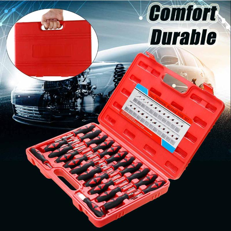 

23PCS Universal Terminal Release Tools Set Harness Connector Remover Tool Package Hand Tool Kit with Plastic Toolbox Storage