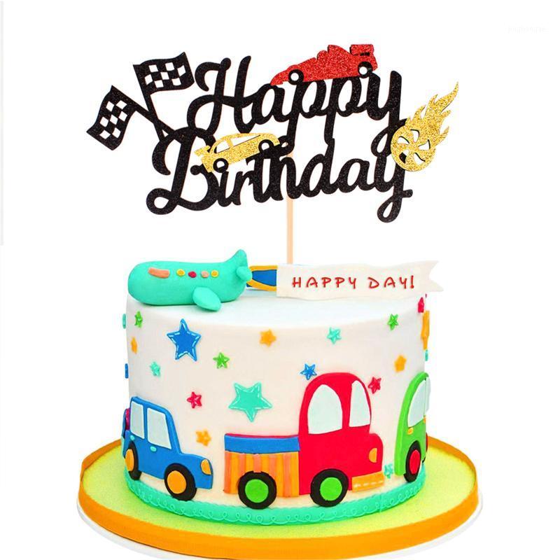 

30 Styles Jungle Animal Rainbow Football Basketball Theme Happy Birthday Cake Topper for 16/30/40/50 Birthday Party Decoration1