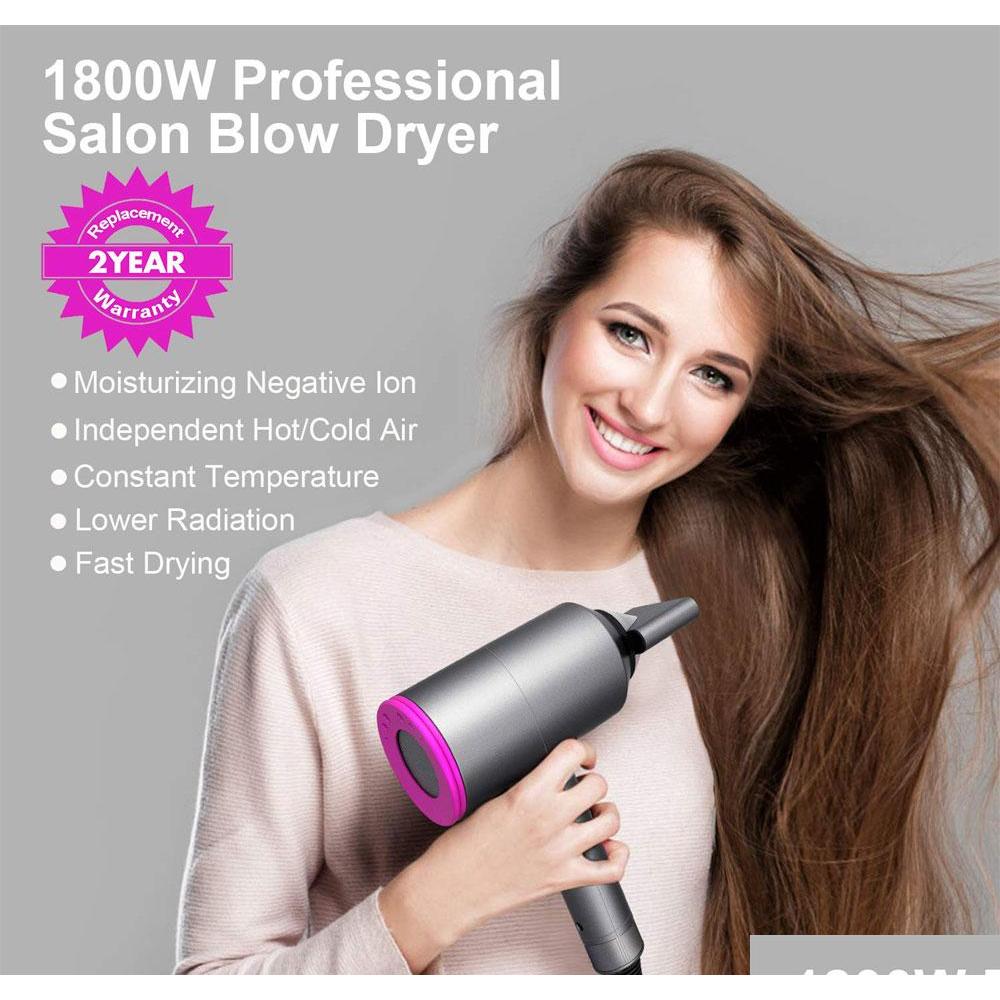 

Ionic Hair Dryer, 1800w Professional Hair Dryer For Fast Drying, Travel Hair Blow Dryer With 2 Concentrator And 3 qylfrI sweet07