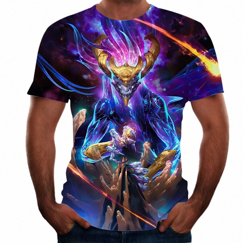 T-shirt Hommes 3D Imprimer 3D Col Couche Casual Daily Rivet Mesh Housses à manches courtes Violet Rainbow Jaune / été O8YP #