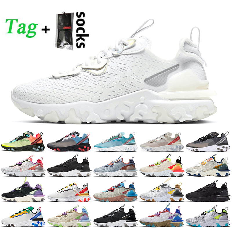 

Top Fashion White Iridescent Epic React Vision Women Running Shoes Mens Trainers React Element 55 Black Royal Tint Sports Sneakers