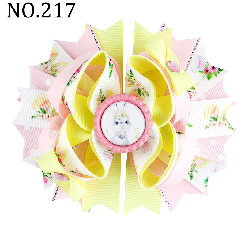 

free shipping 5pcs 5.5'' Little Bunny Hair Bow hello spring Easter Hair clips for girls pastel easter bow Accessories With Clip Boutique Ha, 20201231226
