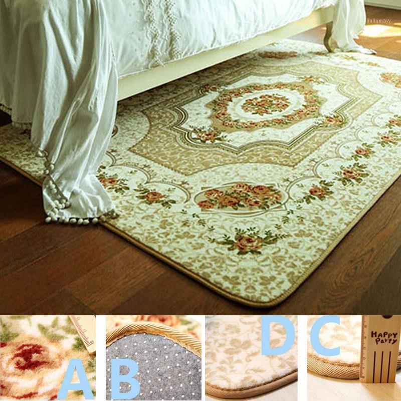 

Rectangular European Style Carpet Rugs for Living Room Floor Mat Soft1, Rose beige