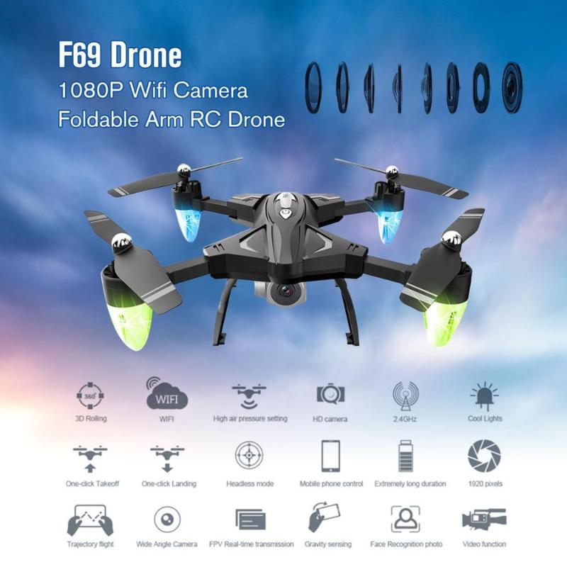 

KaKBeir F69 FPV Mini With Camera HD High Mode Remote Control WIFI Portable Folding Holdable One Key Return Quadcopter Drone
