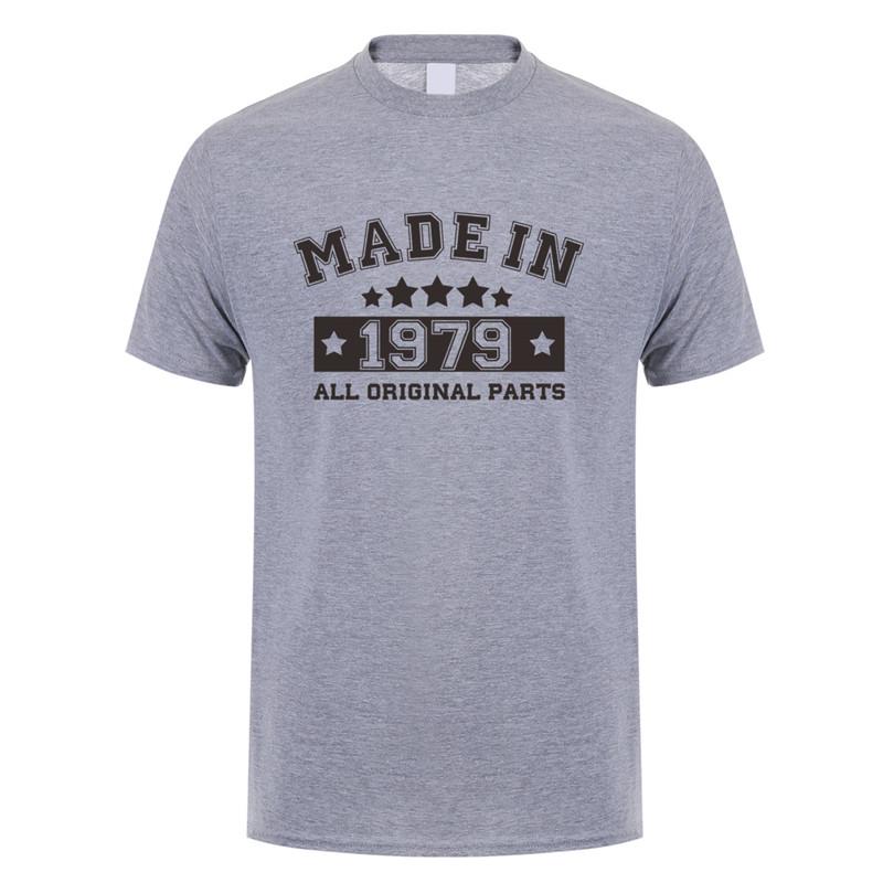 

Fashion Made In 1979 T Shirts Men Cotton Funny Short Sleeve Birthday Gift 1979 T-shirt Tops Tee Cool Mans Tshirt JL-130, Black