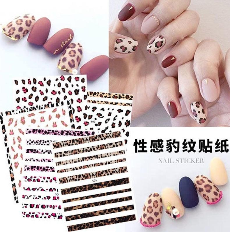 

Waterproof Nail Stickers Leopord Pattern Nail Stickers Ornament, As pic