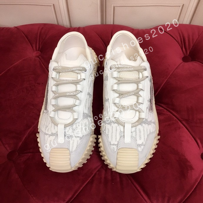 

2022 Designer Sneakers White Leather Calfskin Casual Shoes Luxury Calfskin Platform Trainer Technical Shoe Knit Retro Patchwork Sneaker size35-41, 03
