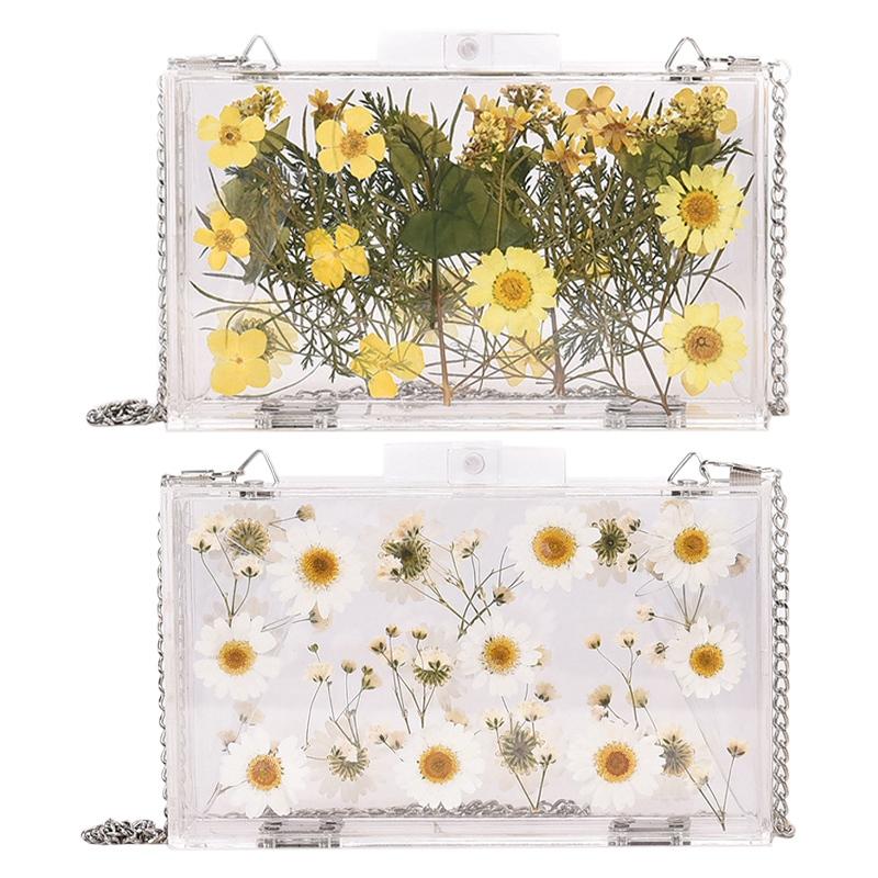 

Ladies Transparent Wallet Small Daisy Chain Messenger Bag Small Square Bag Ladies Flower Handbag Shoulder, Yellow
