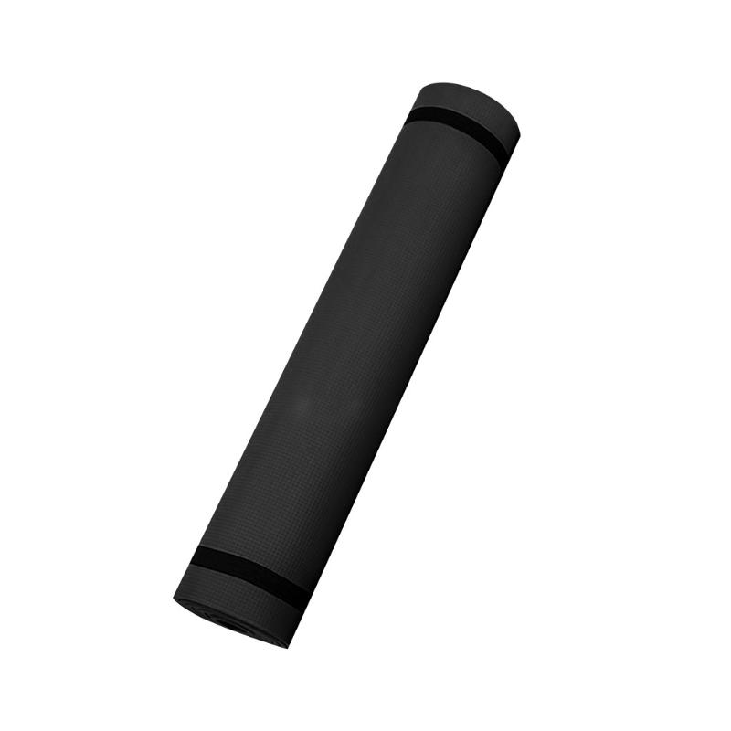

6mm Thick Non Slip Gym Exercise Fitness With Elastic Carrying Strap Yoga Mat Abdominal Wheel Pad Flat exercise mat#40, Black