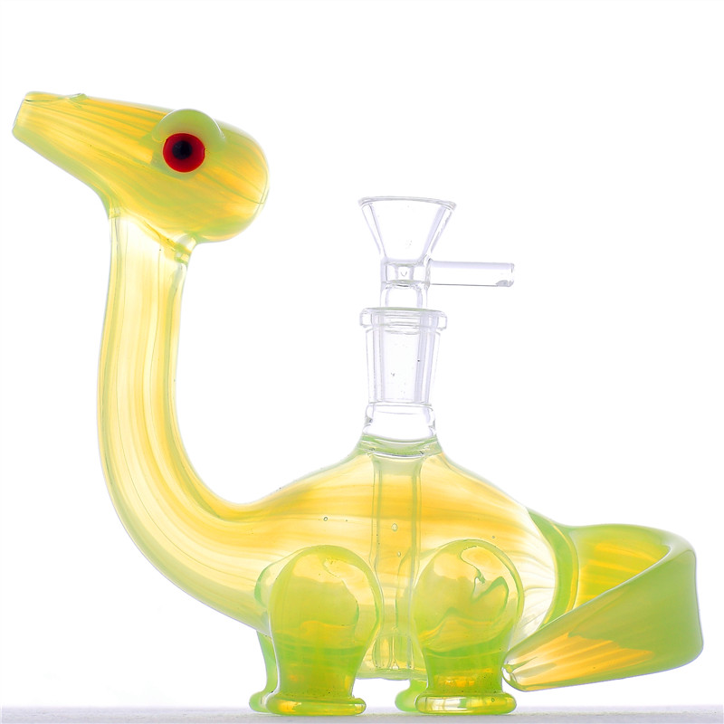 

Dino Glass Rigs With 14.4mm Female Joint Handmade Glass Water Bongs Water Pipe Bubbler Oil Rig