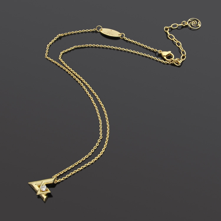 

Stainless steel large and small V-shaped interlaced single diamond necklace Women's clavicle necklace for woman