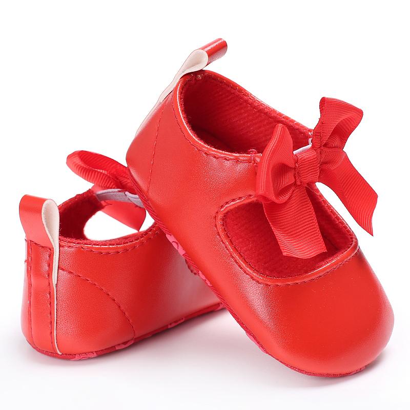 

Toddler Infant Sneakers 2020 Newborn Baby Girls First Walkers Bow Non-slip Crib Bow Shoes Soft Sole Party Prewalkers PU Shoes -18M, Black