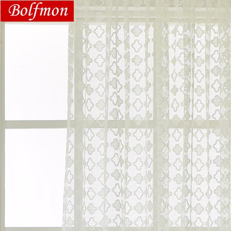 

4 Colors Lace Tulle for Window Curtain Panel Finished Modern White Sheer Curtains for Kitchen Living Room the Bedroom Drapes, Color 4