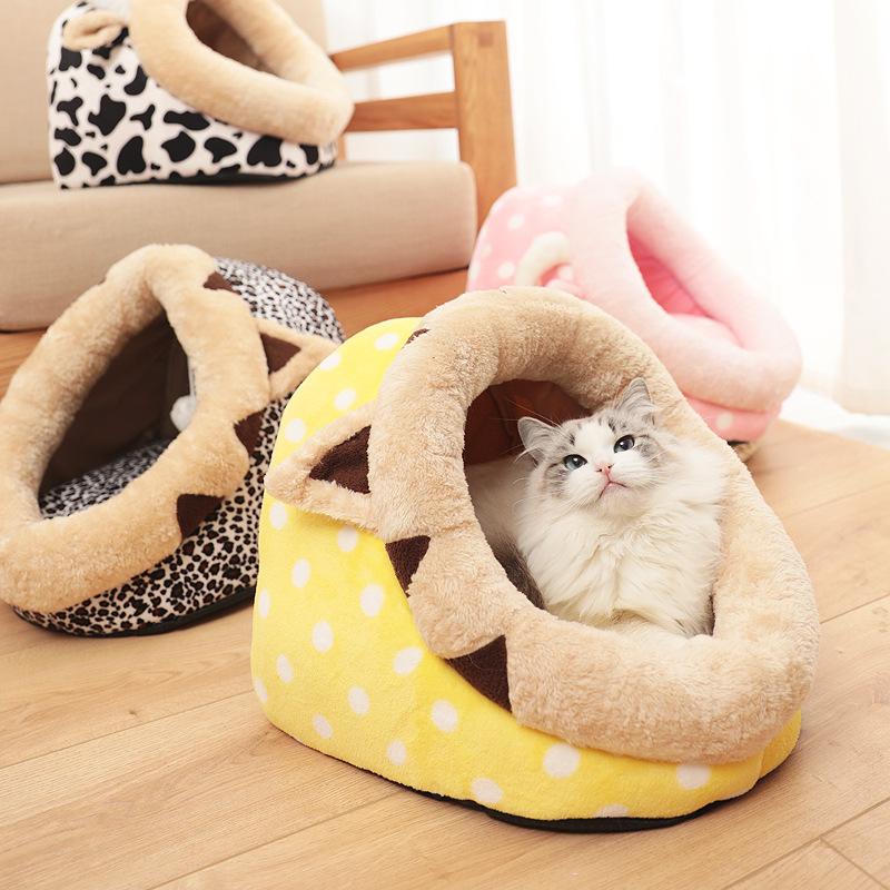 

WHPC Warm Pet Cat Bed Indoor Kitten House For Cat Small Dogs Bed Nest Cave Cute Sleeping Mats Cats Pet Products All Seasons