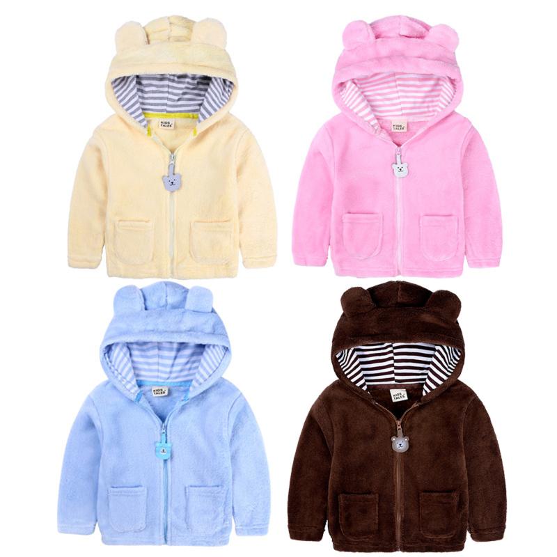 

Newborn Baby Girls Boys Winter Warm Outwear Hooded Ears Coat Fleece Tops Jacket winter baby kids warm clothes Windproof Coat, Ye