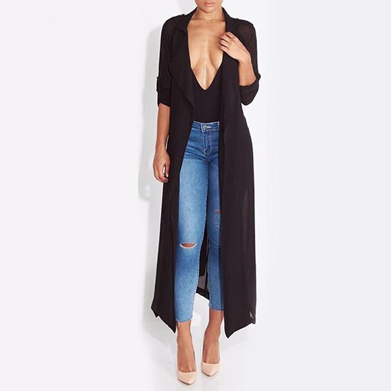 

Women's Blouses & Shirts BBYES Summer Women Long Sleeve Chiffon Cardigan Ladies Lapel Jacket Blouse Shirt Beach Cover Up Sexy See-Through, Red