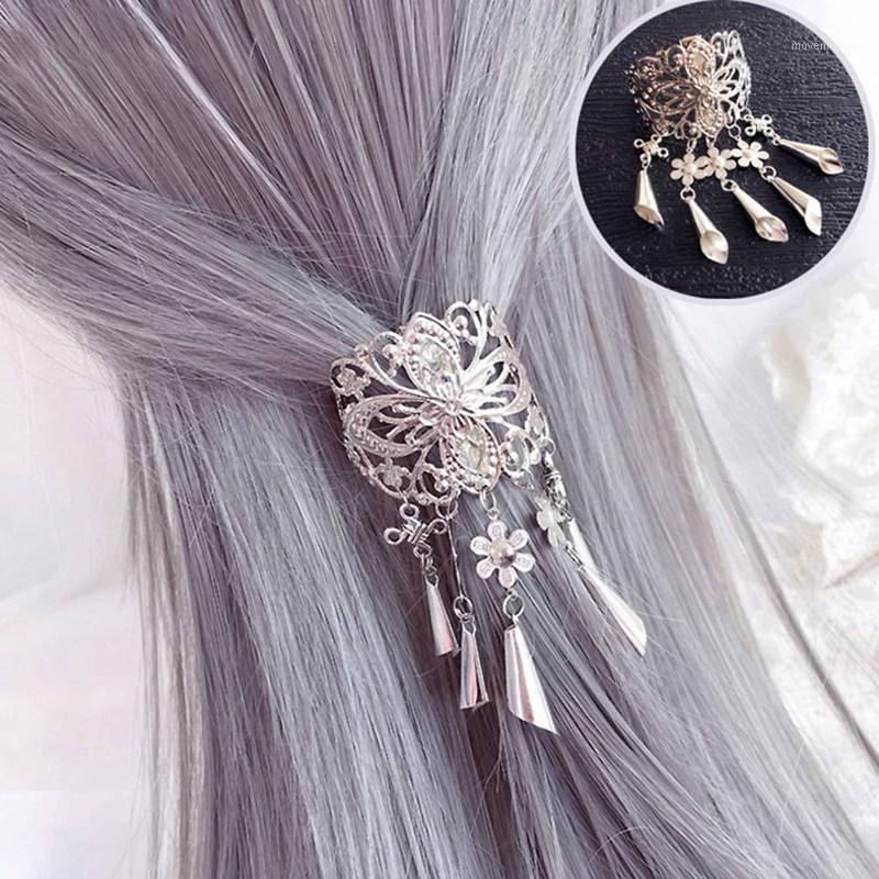

Chinese Shiny Gold Metal flower Tassel Chain Hair Combs For Women Flower Brides Headband Clip Wedding Hair Accessories Jewelry1