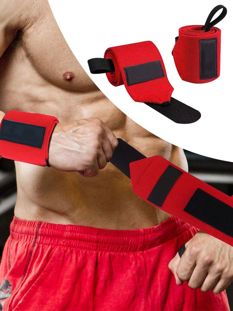 

Weightlifting Wrist Wraps Support Brace for Powerlifting Strength Cross Training Bodybuilding Gym Workout Weight Lifting, Red