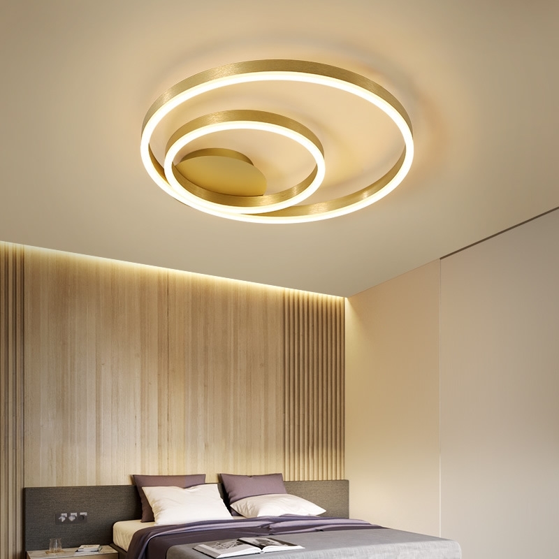 

2021 New Led Lustre the Fourth Study Living Room Interior Kitchen Light Gold Circle Round Modern Ceiling Lamp for Home GED4