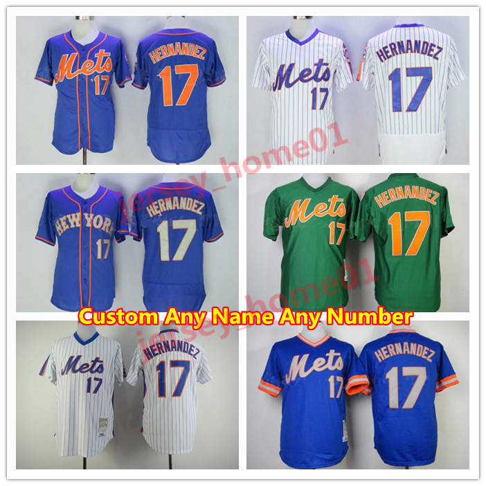 

Men Retror 1983 1985 1986 Vintage Baseball 17 Keith Hernandez Jersey Blue White Grey Green Team Pinstripe Stitched Retire Pullover adult Women kids, Blue;black