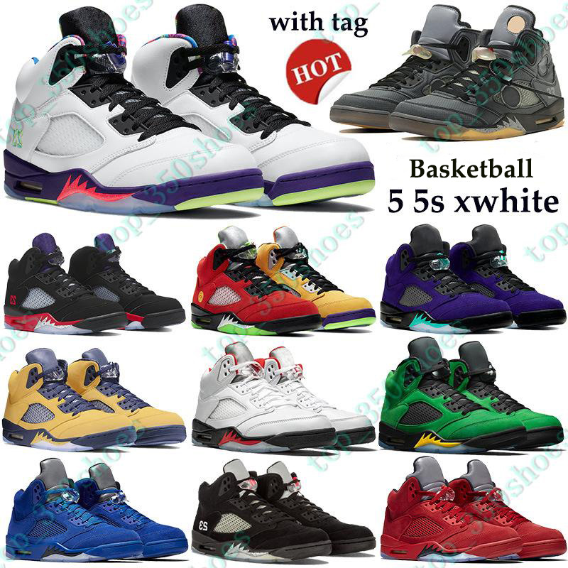 

2021 5 5s xwhite black muslin Basketball Shoes Alternate Bel Men Women Sneakers what the blue red suede Trainers with Tag EUR 36-45