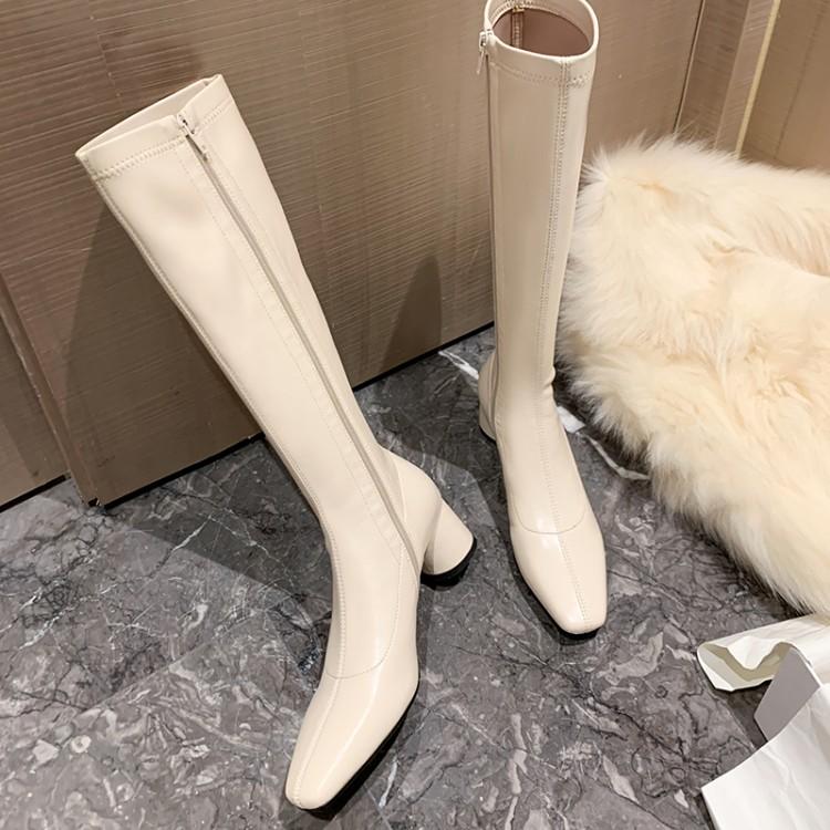 

2020 first laye leather Knee High Boots Platform Winter Boots Women Long Winter Shoes Women Sock Over the Knee, Conver4201