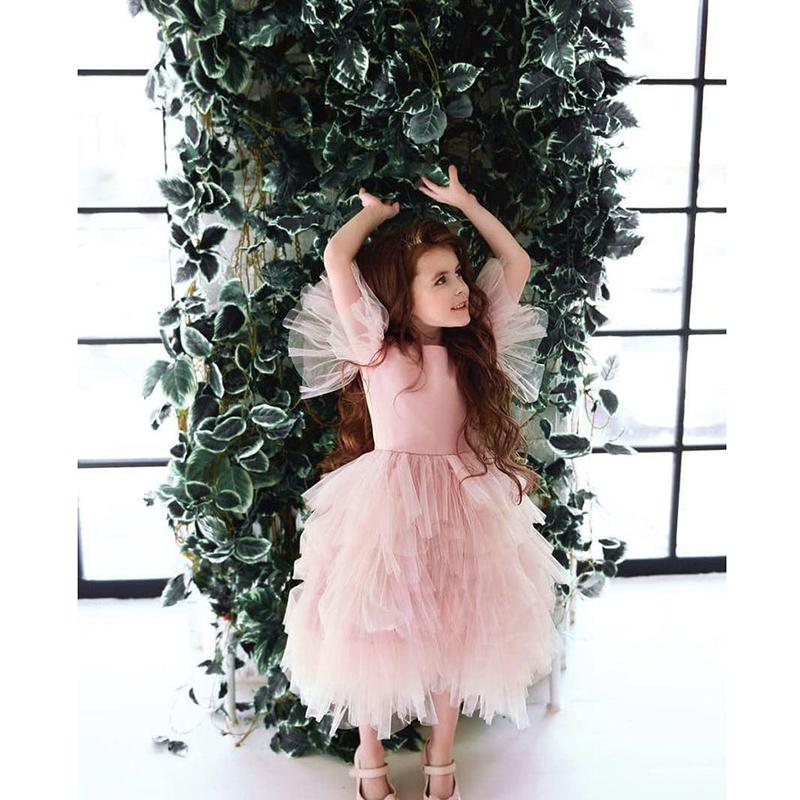 

Ruffles Pink little flower girls dresses for weddings Baby Party frocks sexy children images Dress kids Photoshoot, Pictuer color