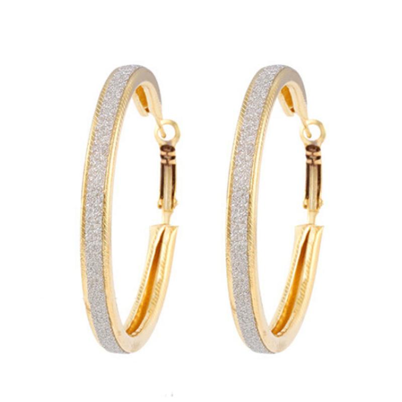 

2020 1Pair Women Alloy Grind Arenaceous Annulus Dangle Earings Eardrop Jewelry Elegant Women Ladies Party accesorios mujer A1