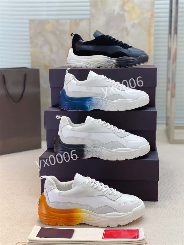 

Run Away sneaker calf leather rainbow Luxury Shoe classic runner shoes Hand-finished technical rubber casual sneakers yh211101, Choose the color