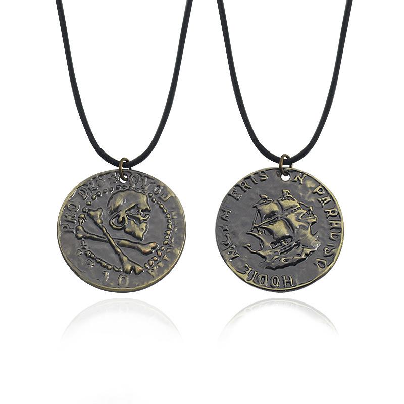 

UNCHARTED 4 coin necklace nathan drake figure cosplay game PS4 NEW PIRATE SKULL