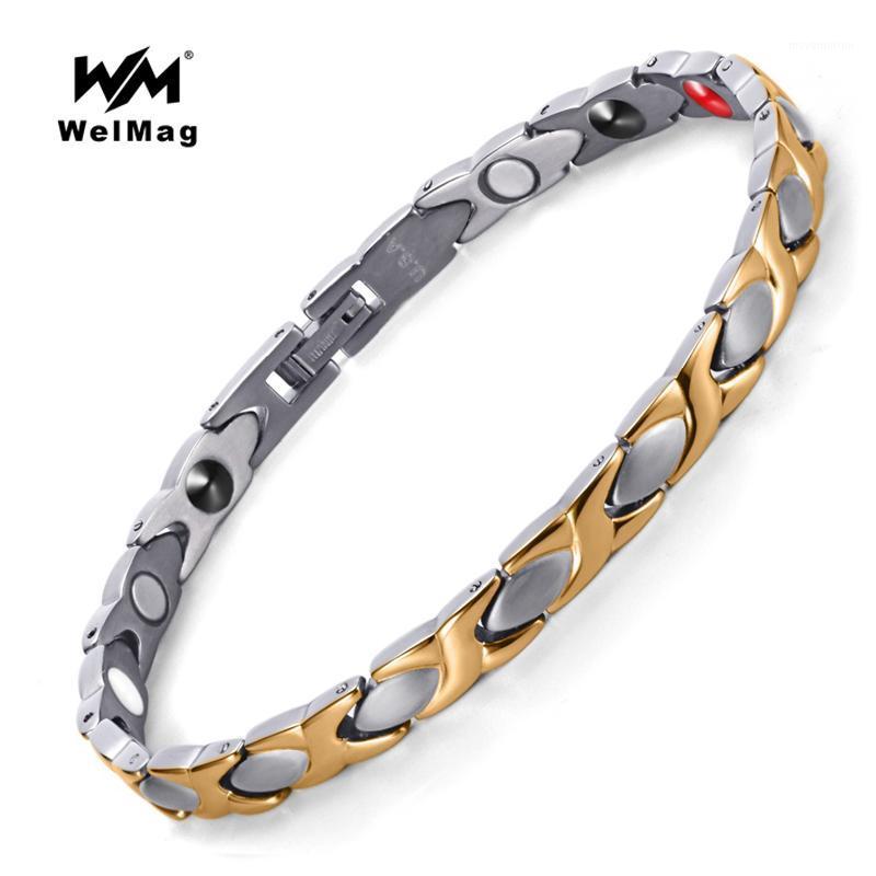 

WelMag Fashion Health Healing FIR Magnetic Bracelet Energy Bio Magnetic Titanium Bangles Negative Ion Germanium Bracelet Jewelry1