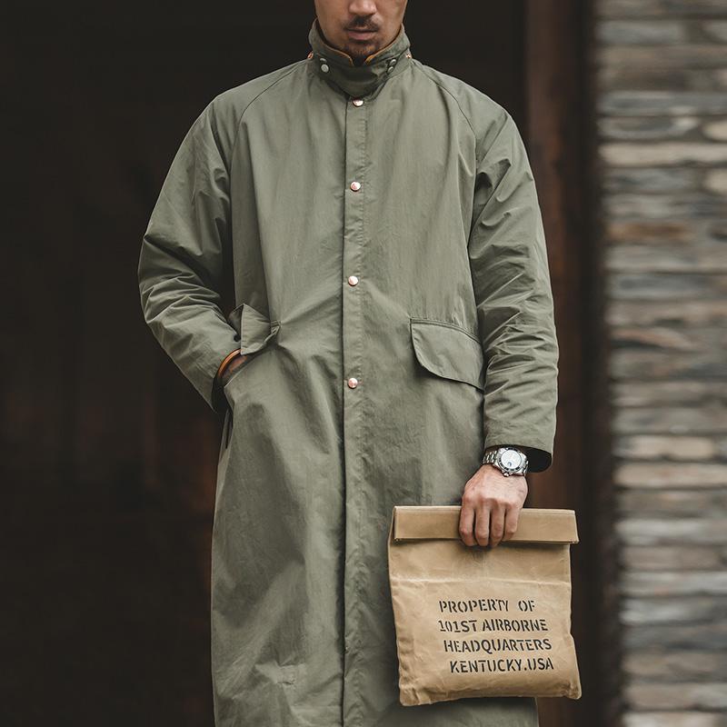 

Maden Long Parka Hooded Coats Mens Oversize Windproof Tooling Hoodies Jackets Coat Hoodies Windbreaker Corduroy Man Clothing, Green