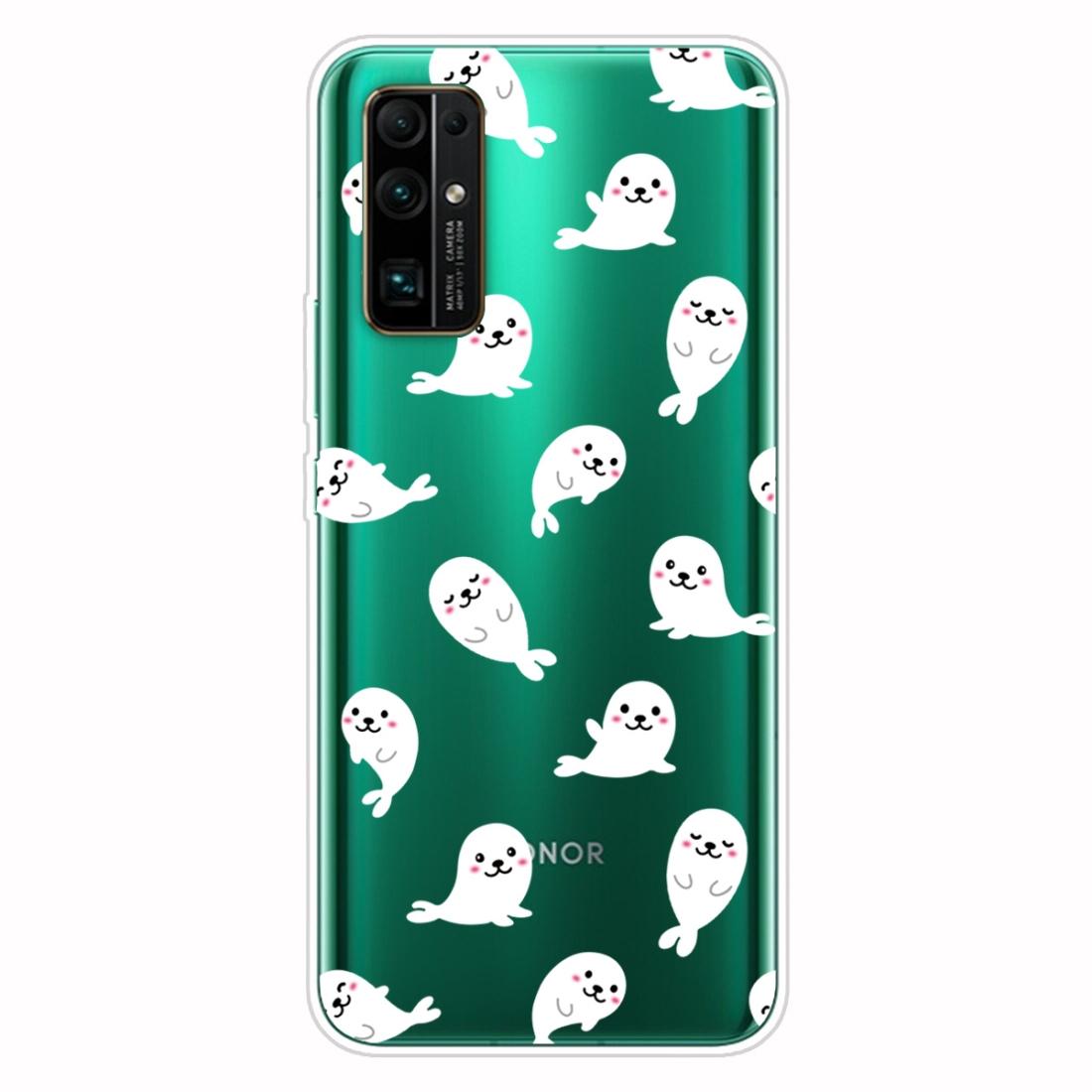 

For Huawei Honor 30 Shockproof Painted Transparent TPU Protective Case