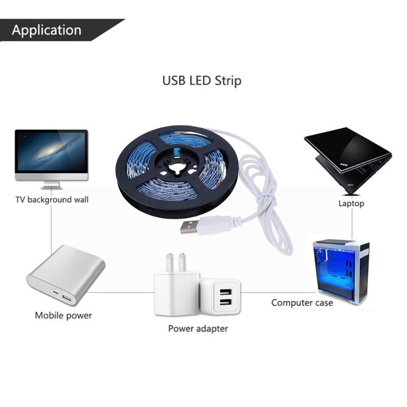 

High Quality 3528 SMD LED 3528SMD USB 5V LED Room Shop Laptop TV Backlighting Strip Light Lamp(Strip length 0.5m