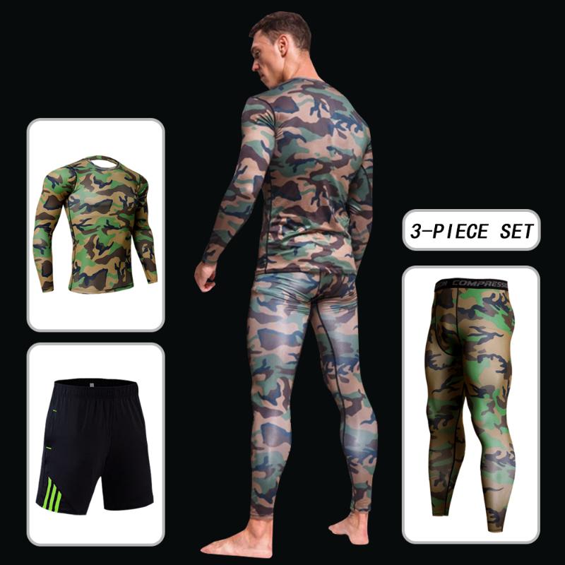 

Gym Fashion Fitness Suit Outdoor Jogging Tracksuit Compression Sports Clothing Tight Workout Sportwear Men' Cycling Running Set, Dark blue