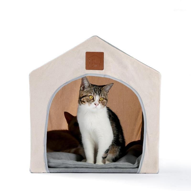 

Pet House with Removable Cover Warm Bed with Soft Mat Cushion for Dogs Firm Cats Pet Nest Cave Plastic Pipe Support1