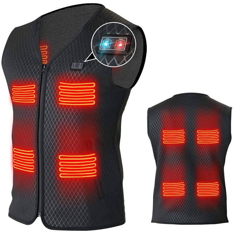 

Dual-control Electric Heating Vest Smart Dual-control Self-heating Clothes USB Heating Vest v neck Camping Hiking Warm clothes, Single control m