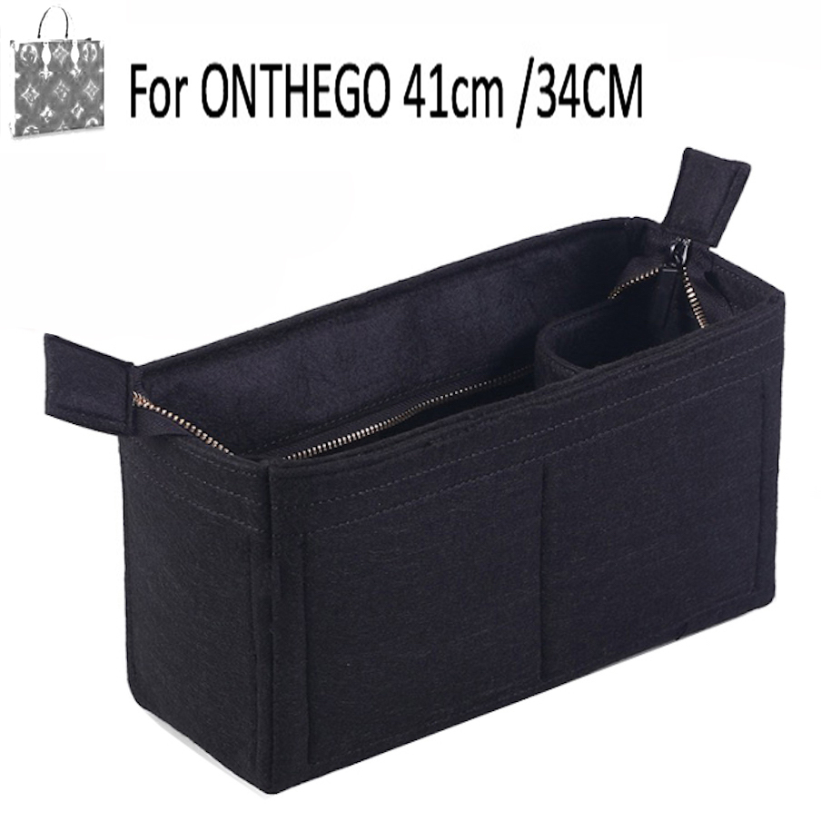 

For ONTHEGO Premium Felt Insert Bag Makeup Handbag Organizer Travel Inner Purse Baby Cosmetic Bag-Handmade/20 Colors Q1127, Rose