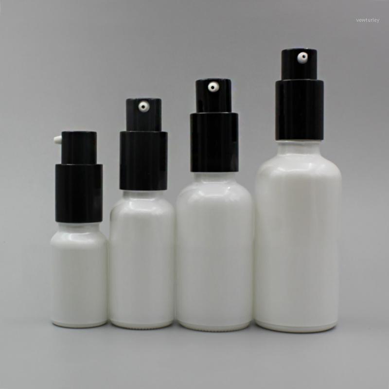 

10ml Pearl White Lotion Bottle Dispenser,Pressing Empty Bottle with Gold/Silver/Black Cap1