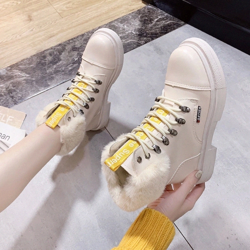 

Women's Boots Winter Snow Boots Ladies New Warm Plus Velvet Cotton Shoes Waterproo PU Large Size Cotton Shoes #6T65, Black