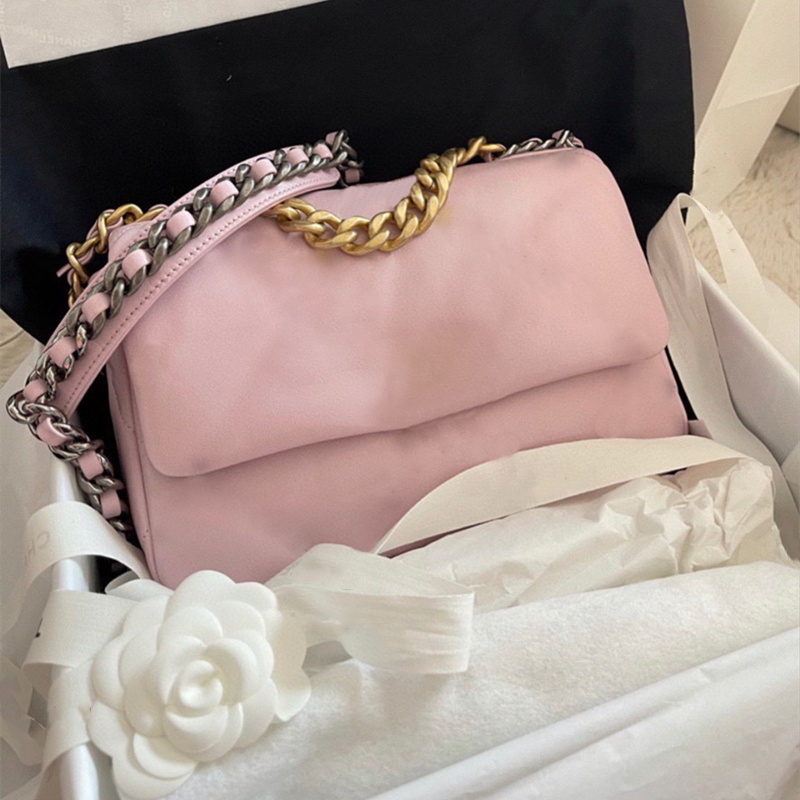 

S/M Size Classic Single Shoulder Crossbody Bags Pink/black/white Lady Flap Purses Soft Leather Handbags Women Messenger Bag Clutch Wallets, Bubble paper package