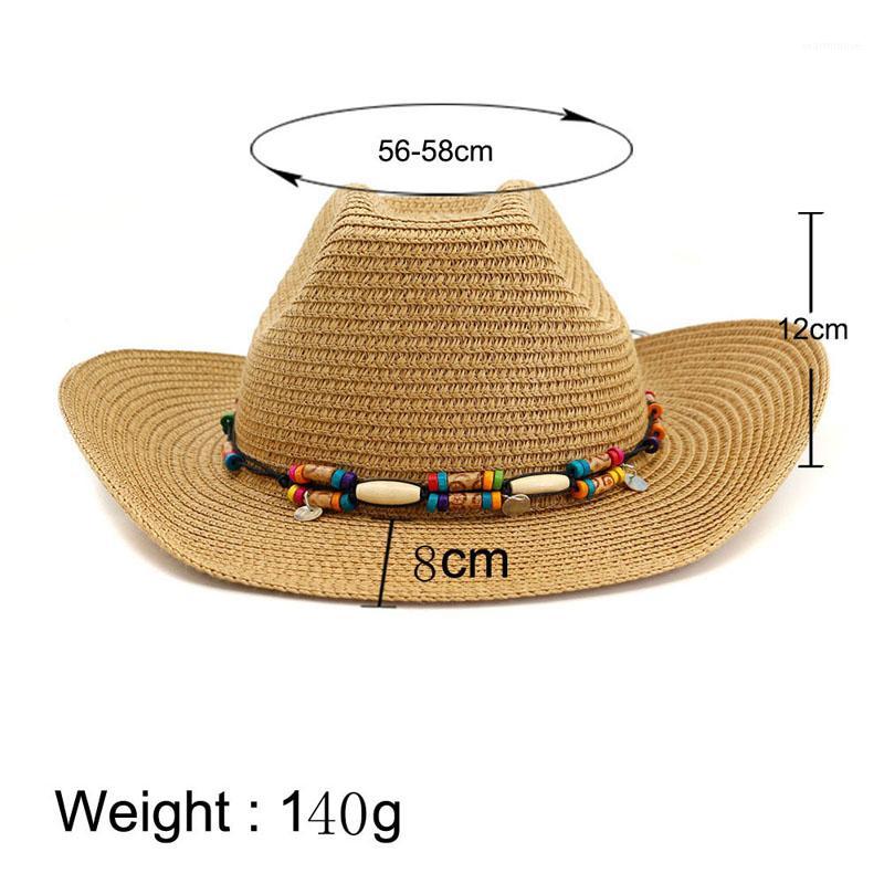 

Fashion summer western cowboy straw hats for unisex outdoor wide brim sun protection hat beach sunshade cap panama sunhat casual1
