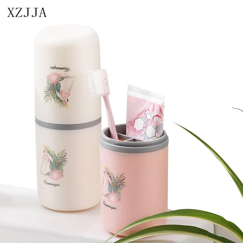 

XZJJA Portable Cartoon Toothbrush Case Outdoor Travel Toothbrush Toothpaste Dust-proof Protect Box Bathroom Tooth Brush Cup