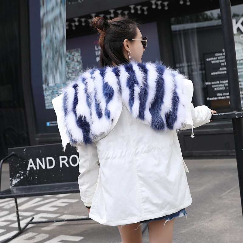 

Fur New Fox Scorpion Hair Nick Feminine Coat Parka Long Section of Leather Wing Angel 49cw, The picture