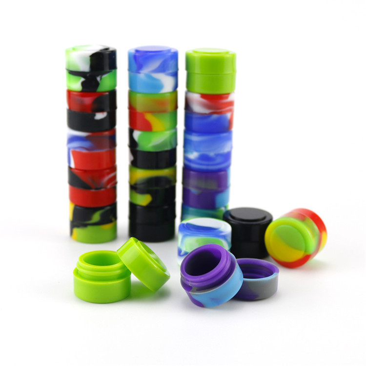 

Smoking Silicone Container Jars Dabs wax containers 2ml 5ml 6ml 7ml 10ml dry herb FDA Box Vaporizer for oil Ball